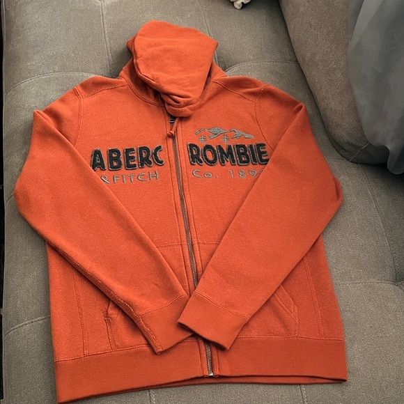 Abercrombie & Fitch Other - Abercrombie & Fitch Men's Zip-Up Sweater in Vibrant Orange used good condition